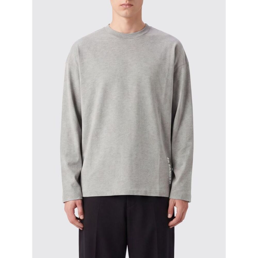 Jil Sander Men Jil Sander Relaxed Fit Long-Sleeved Cotton T-Shirt With Logo